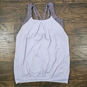 Lululemon Womens 8 Nouveau Limits Tank Top in Miss Mosaic Lilac Athleisure Shirt